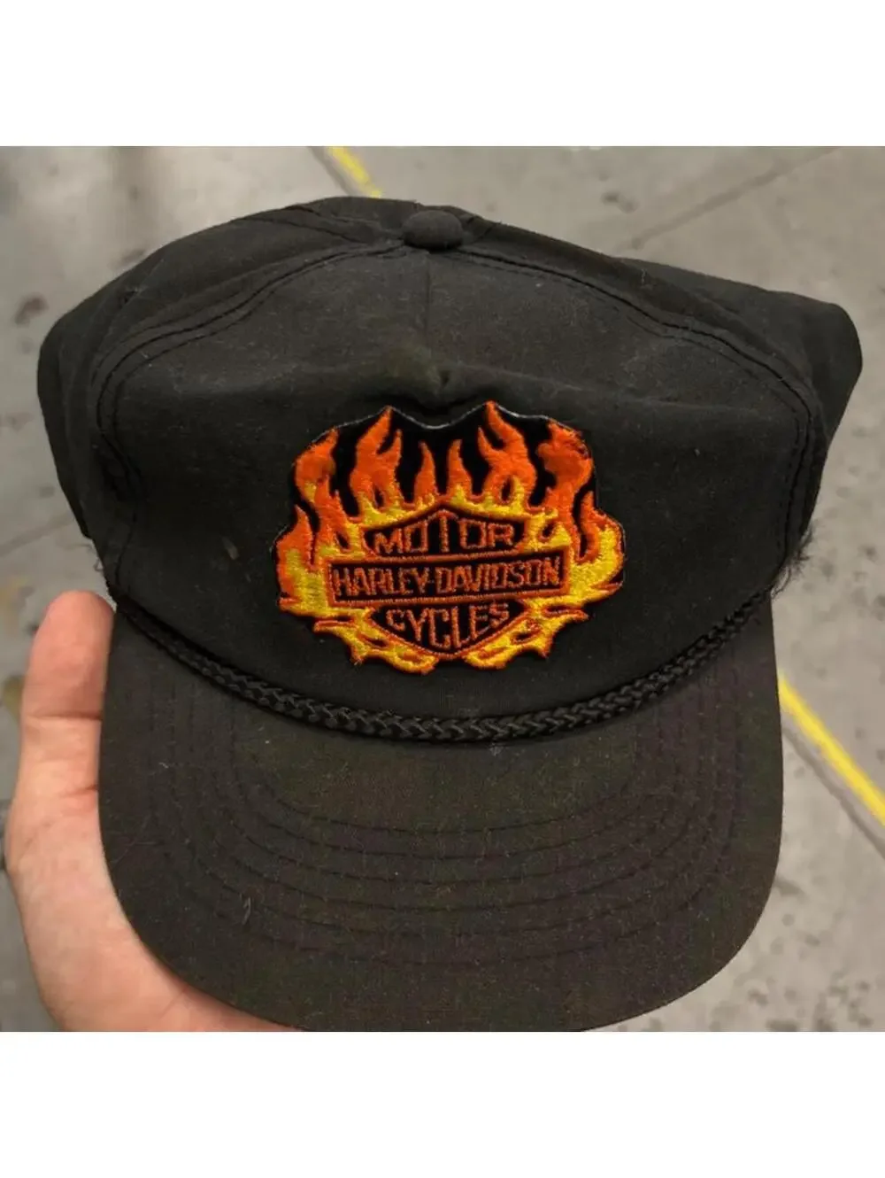 1 of 1Vintage 1980s Harley Davidson flame hat.